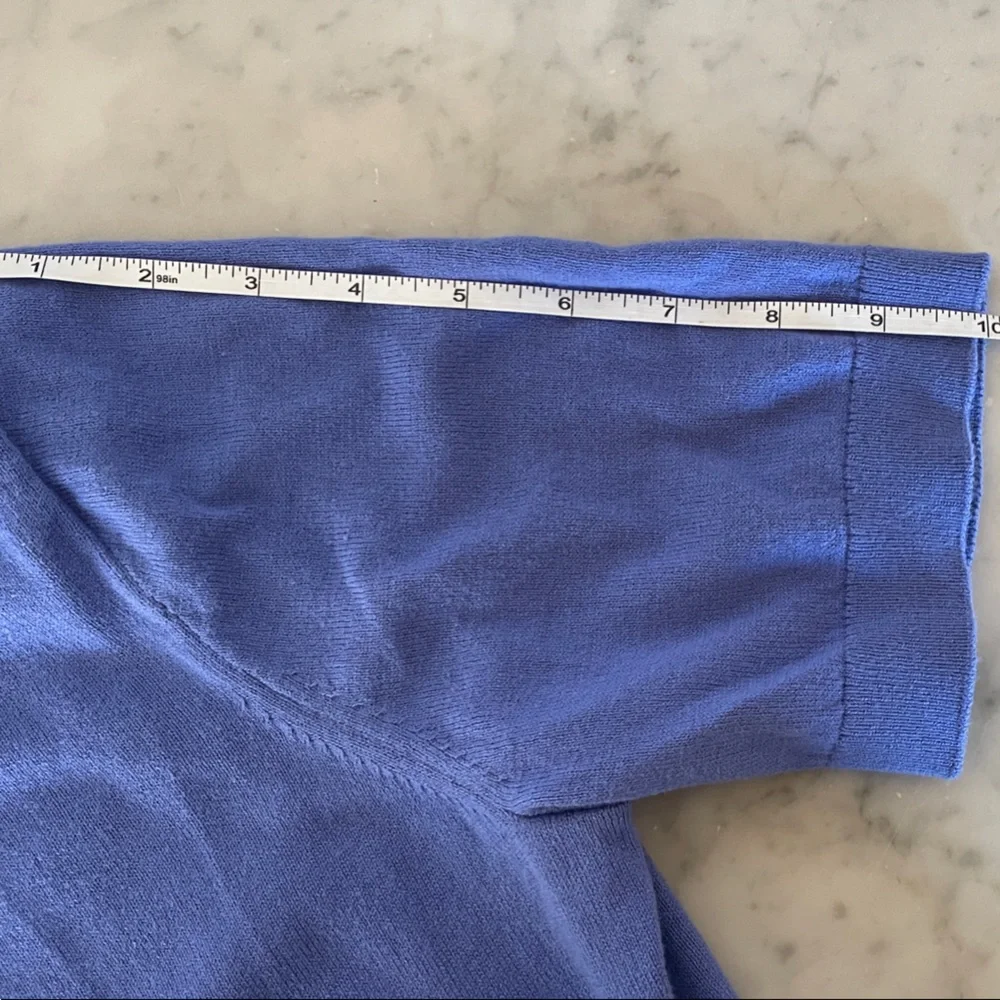J. CREW Women's Blue Crew Neck Short Sleeve Pullover Sweater M